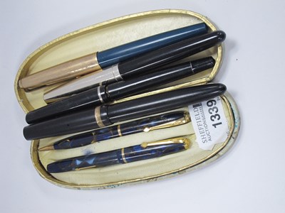 Lot 1339 - Conway Stewart Two Piece Pen Sets, with 14k...