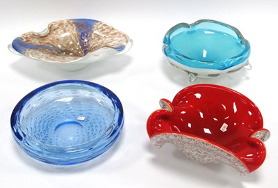 Lot 1178 - Whitefriars Style Blue Glass Dish with Oval...