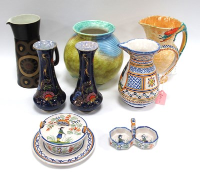 Lot 1179 - A Pair of Wilton Ware Exotic Bird Vases on...