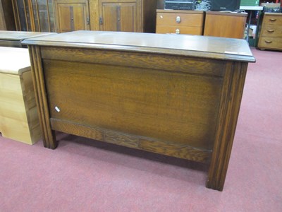 Lot 1581 - XX Century Oak Blanket Box, with a hinged lid,...