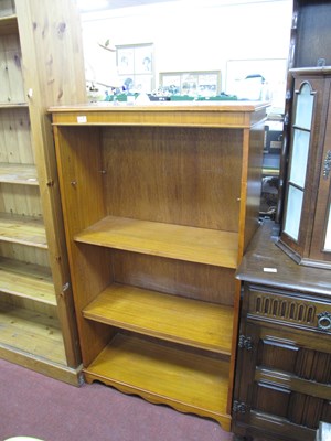 Lot 1575 - Yew Wood Bookcase, with adjustable shelves,...