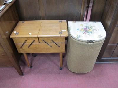 Lot 1551 - XX Century Walnut Folding Sewing Box, (with...