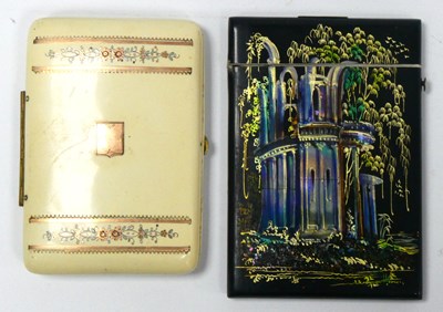 Lot 1337 - A Mid XIX Century Black Lacquer Card Case,...