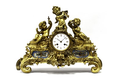Lot 1557 - A Mid XIX Century French Ormolu Mantle Clock,...