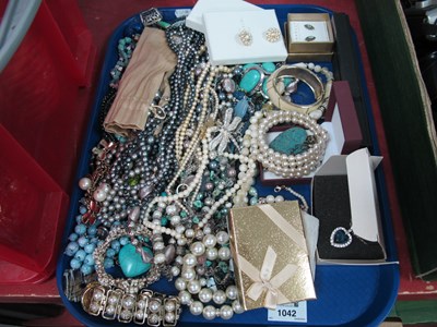 Lot 1042 - Imitation Pearl Bead Necklaces, Bracelets and...