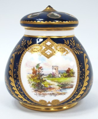 Lot 1107 - A Royal Crown Derby Porcelain Vase and Pierced...
