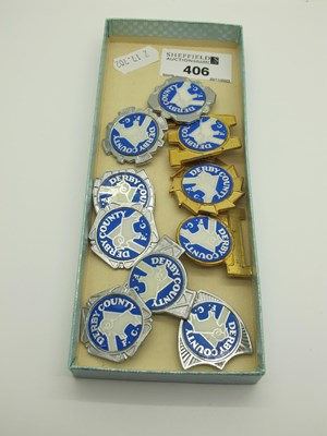 Lot 406 - Derby County Lapel Badges, from the 1970s. (10).