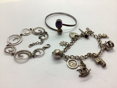 Lot 105 - A Hallmarked Silver Curb Link Bracelet,...