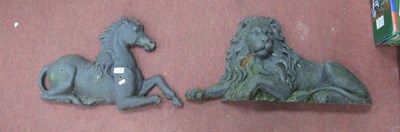 Lot 1139 - XIX Cast Iron Fireside Lion, 69cm long and...