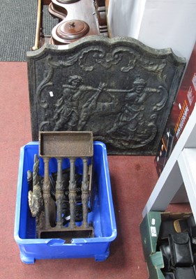 Lot 1134 - XIX Century Cast Iron Fireback, featuring...
