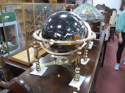 Lot 1596 - Mineral Terrestrial Globe, in brass stand,...
