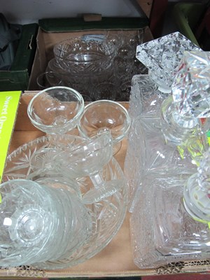 Lot 1047 - Three Stuart Glass Bowls, three decanters,...
