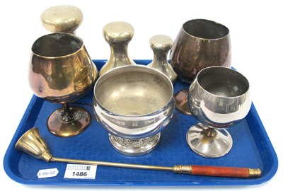 Lot 1486 - Six Graduated Brass Bell Weights, 7lb to 4oz,...