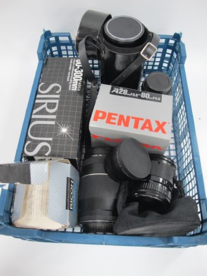 Lot 1452 - Lenses - Sirius 60-300mm, Prakticar 1:3.5,...
