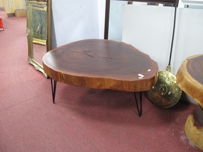 Lot 1567 - Zapatero Hardwood Cookie Top Coffee Table on...