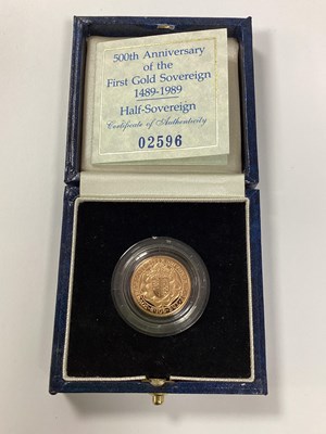 Lot 676 - Royal Mint 1989 Gold Proof Half Sovereign,...