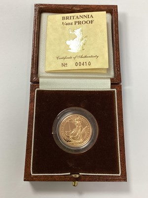 Lot 677 - 1987 Royal Mint Gold Proof Quarter Ounce...