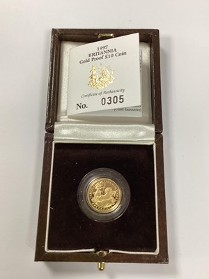 Lot 678 - 1997 Royal Mint Gold Proof Britannia £10 Coin,...