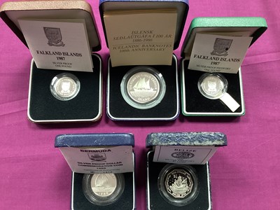 Lot 621 - Collection Of Five Silver Proof Coins,...