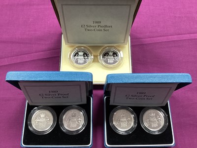 Lot 622 - Three Royal Mint 1989 Silver £2 Two Coin...