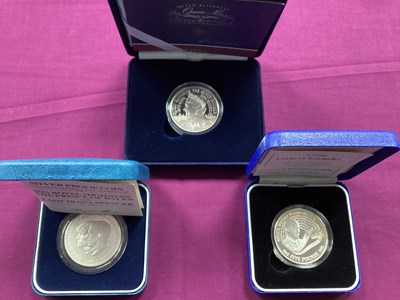 Lot 619 - Three Royal Mint GB Silver Proof Crowns,...