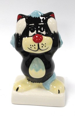 Lot 1303 - Lorna Bailey 'Hear No Evil The Cat', 14.5cm high.
