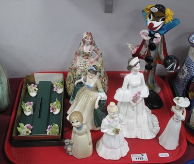 Lot 1185 - Murano Glass Clown, Royal Doulton figurine...