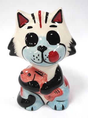 Lot 1312 - Lorna Bailey 'Good Catch The Cat', 12.5cm high.