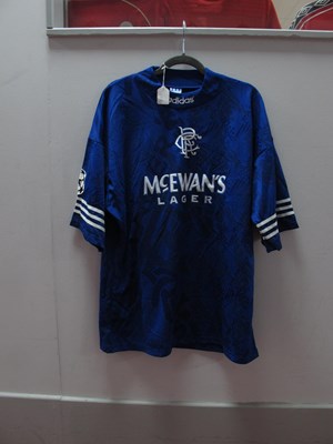 Lot 314 - Glasgow Rangers Blue Adidas Match Shirt for...