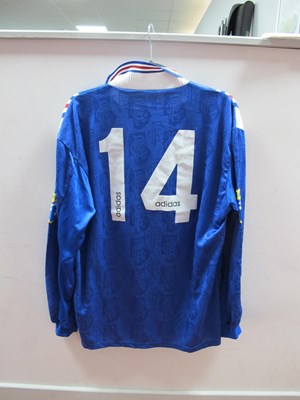 Lot 313 - Glasgow Rangers 1996-7 Blue Adidas Match Shirt...