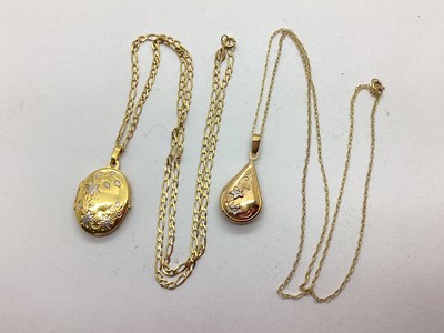 Lot 54 - A Modern 9ct Gold Oval Locket Pendant, with...