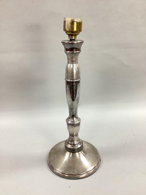 Lot 1 - An Art Deco Hallmarked Silver Table Lamp,...
