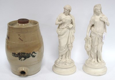 Lot 1373 - Pair of XIX Century Parian Female Figures, of...