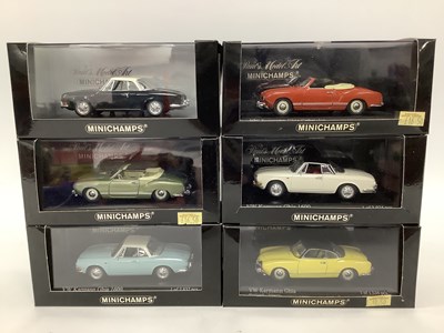 Lot 697 - Six Minichamps 1:43rd Scale Diecast Model Cars....