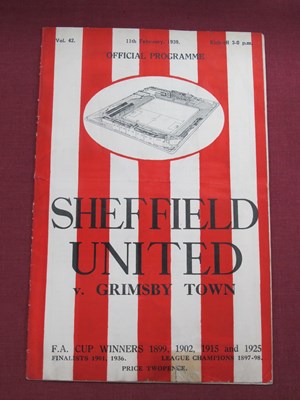 Lot 538 - 1938-9 Sheffield United v. Grimsby Town...