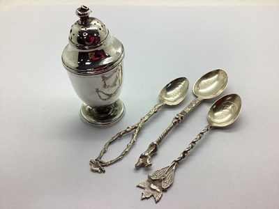 Lot 2 - A Hallmarked Silver Pepperette / Pounce Pot,...