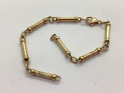 Lot 63 - A 9ct Gold Fancy Link Bracelet, (broken)...