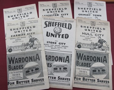 Lot 546 - Sheffield United Programmes, 47-8 v. Stoke, 49-...