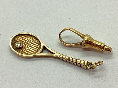 Lot 73 - A Novelty Pendant as A Tennis Racquet,...
