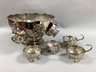 Lot 245 - A Silver on Copper Circular Pedestal Punch...