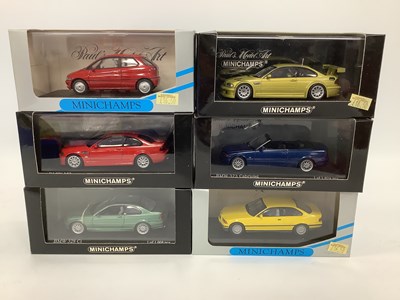 Lot 754 - Six Minichamps 1:43rd Scale Diecast Model Cars....