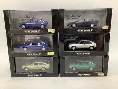 Lot 687 - Six Minichamps 1:43rd Scale Diecast Model Cars....