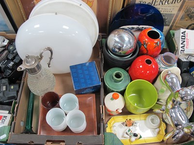 Lot 1009 - Claret Jug, ceiling lights, Poole money box,...