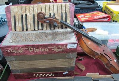 Lot 1417 - A Pietro German accordion together with a...