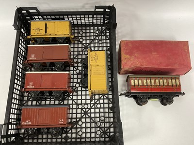 Lot 675 - Five Post-War Hornby 'O' Gauge Box Vans, two...
