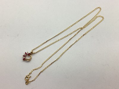 Lot 66 - A 9ct Gold Flat Curb Link Chain, suspending an...