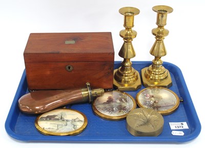 Lot 1372 - XIX Century Mahogany Tea Caddy, a pair of XIX...