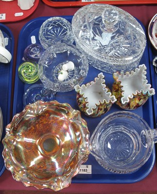 Lot 1183 - A Pair of Continental Spatter Glass Vases,...