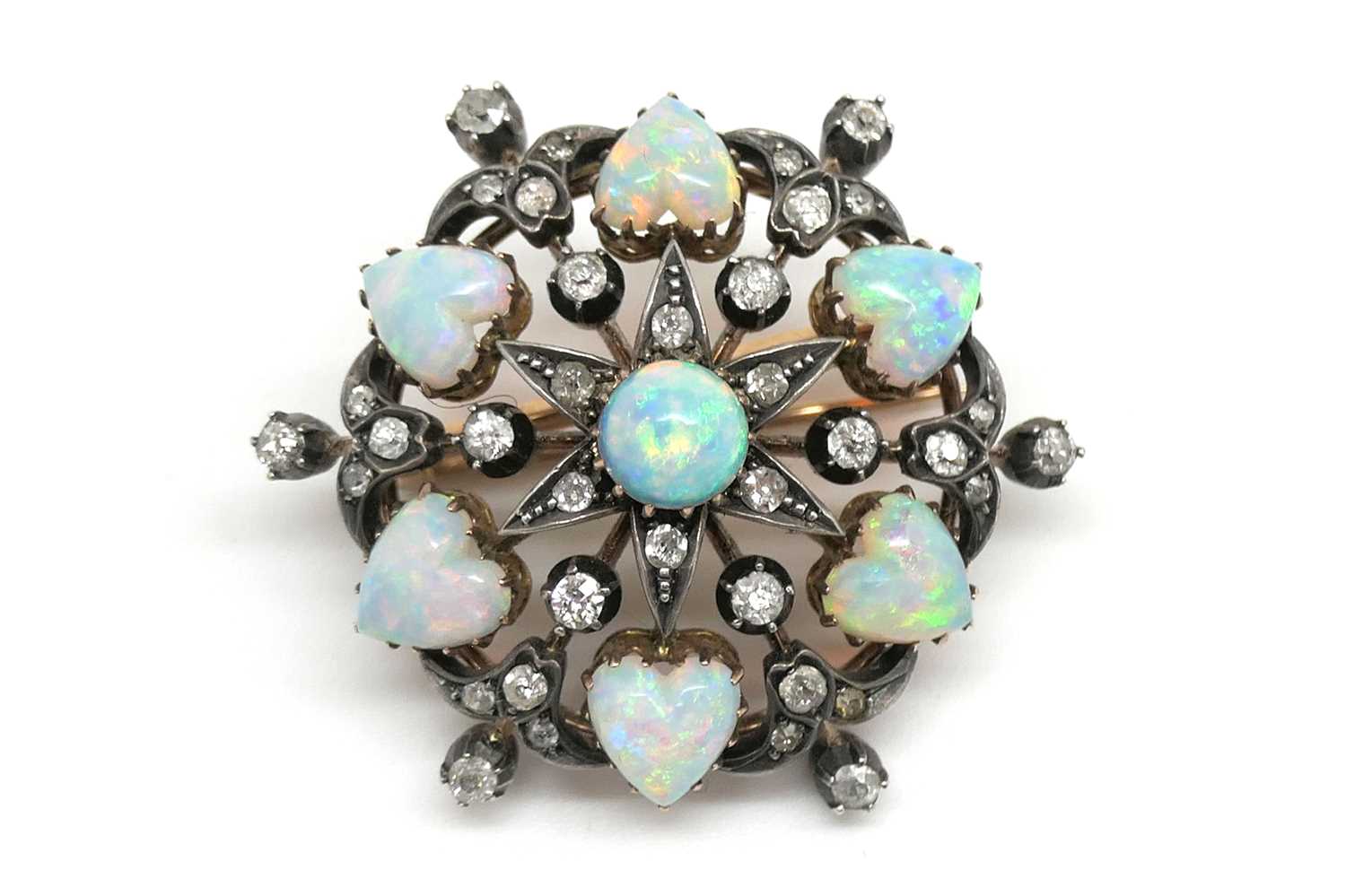 Lot 75 - A Victorian Opal and Diamond Set Brooch, of...