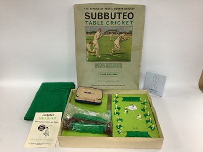 Lot 721 - A Subbuteo Cricket Set club edition, bat, ball,...